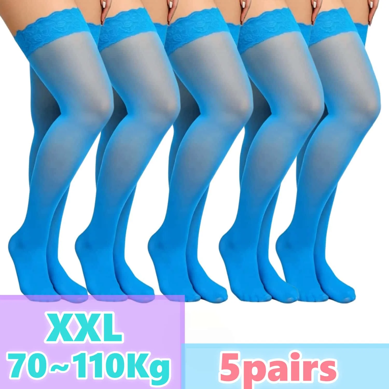 Woman Plus Size Lace Thigh Hig - Thigh High Sock Stay Up 评论和价格