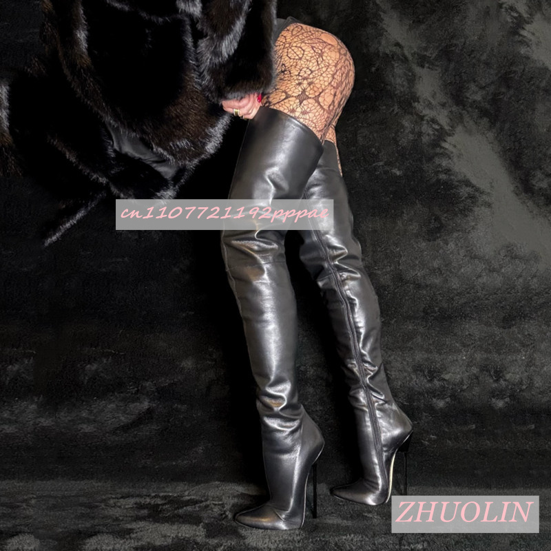 Black Matte Over-The-Knee Boot - Knee High Sock Women 评论和价格
